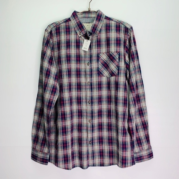 Brunswick Garments Shirt Mens Medium Button Down Plaid Cotton Long Sleeve - Picture 1 of 8
